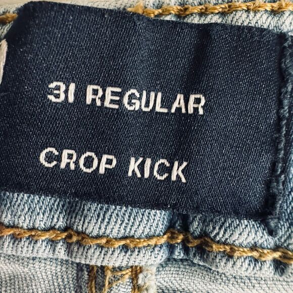 Gap Crop Kick Jeans 31 (32x26) Light Wash Blue Ankle Stretch Denim Womens - Picture 4 of 10